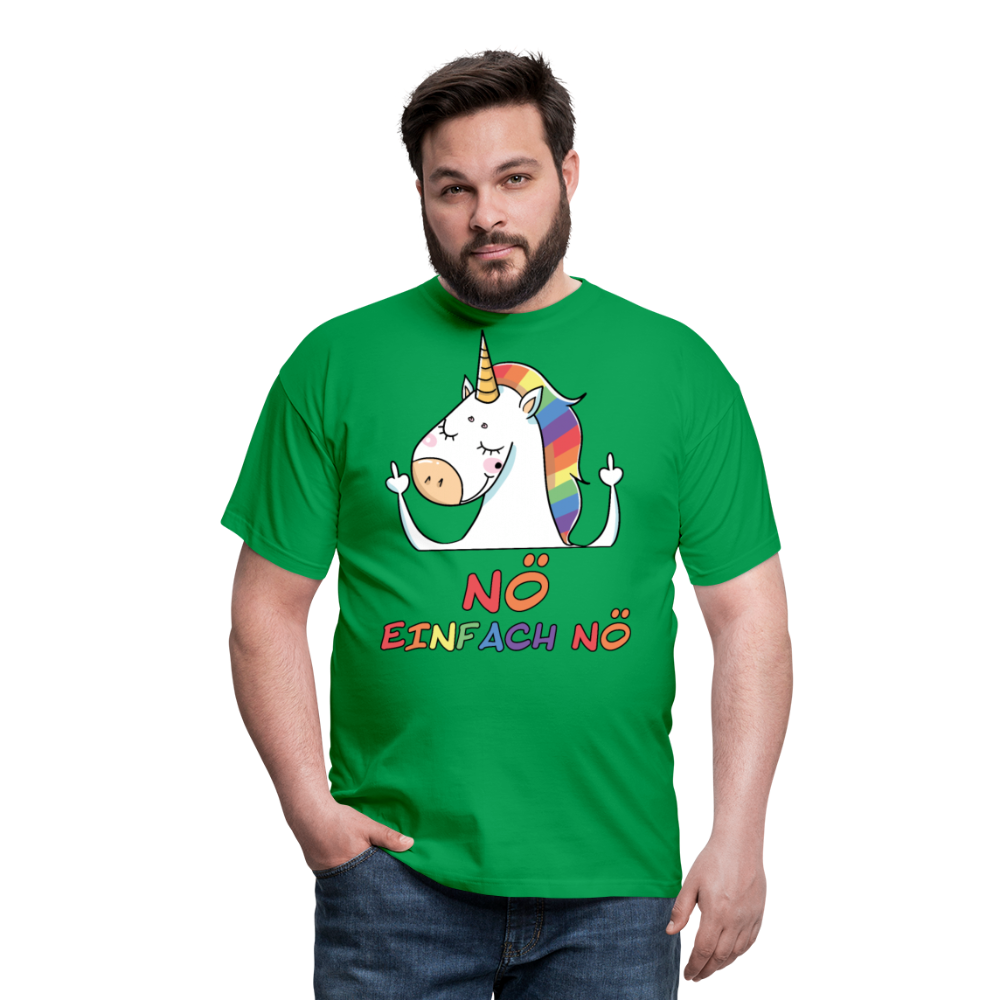 Nö Stinkefinger Einhorn | Männer T-Shirt - Kelly Green