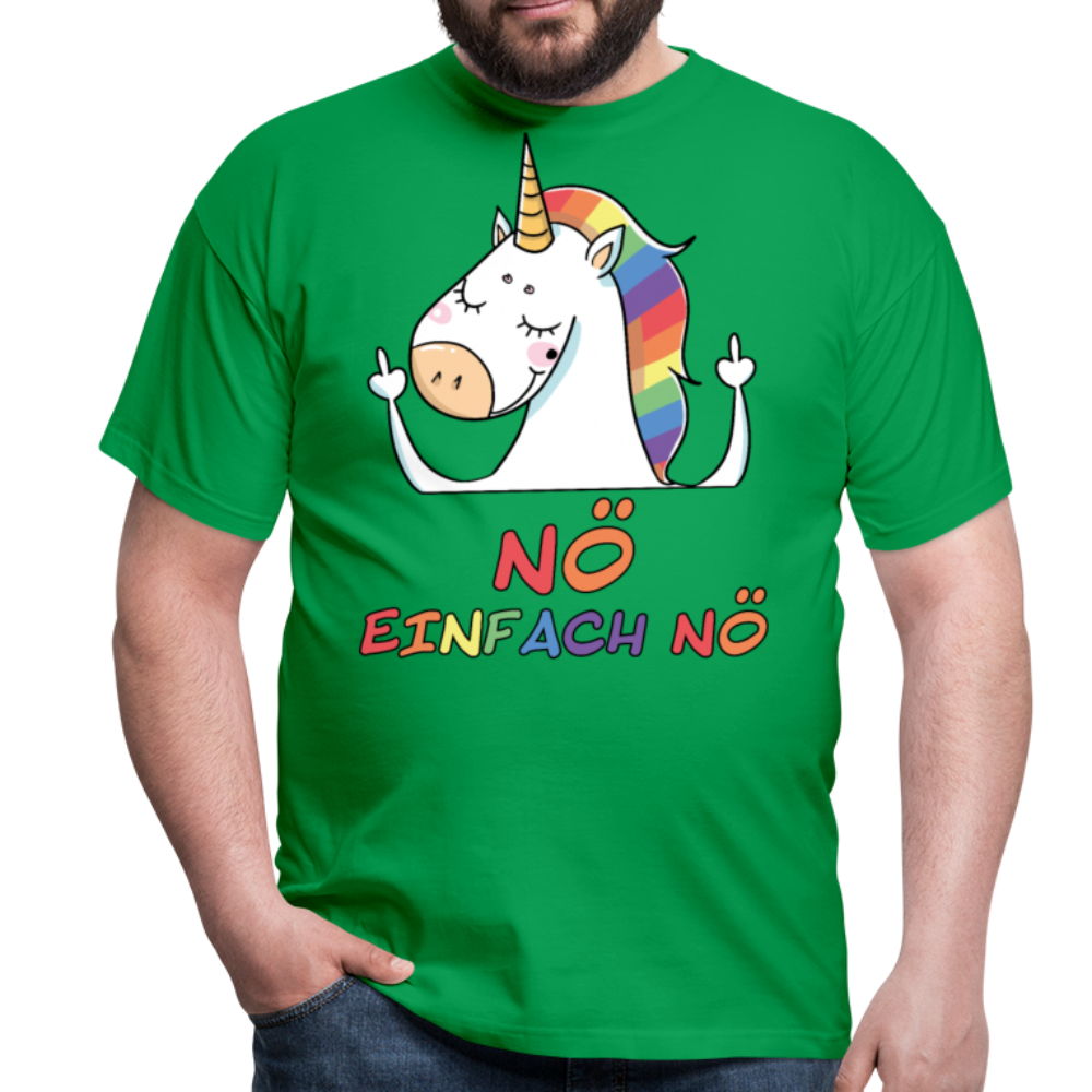 Nö Stinkefinger Einhorn | Männer T-Shirt - Kelly Green