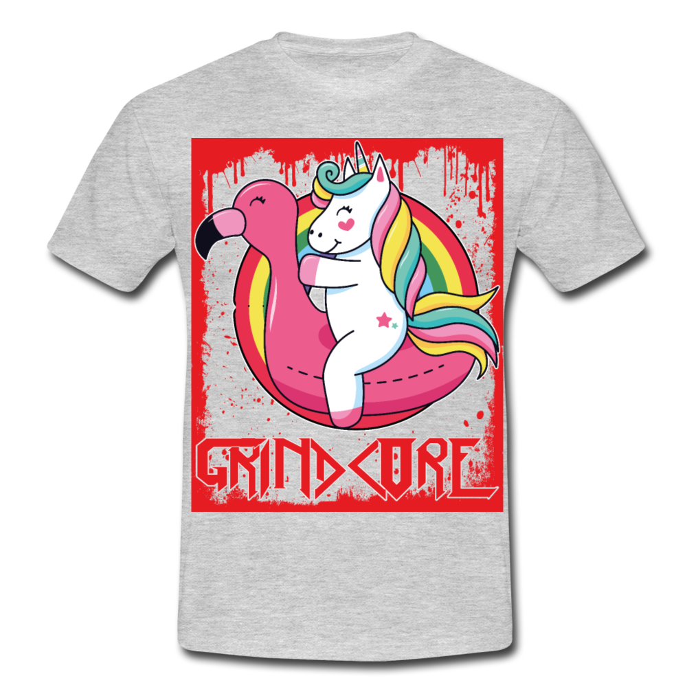 Grindcore Unicorn | Männer T-Shirt - Grau meliert