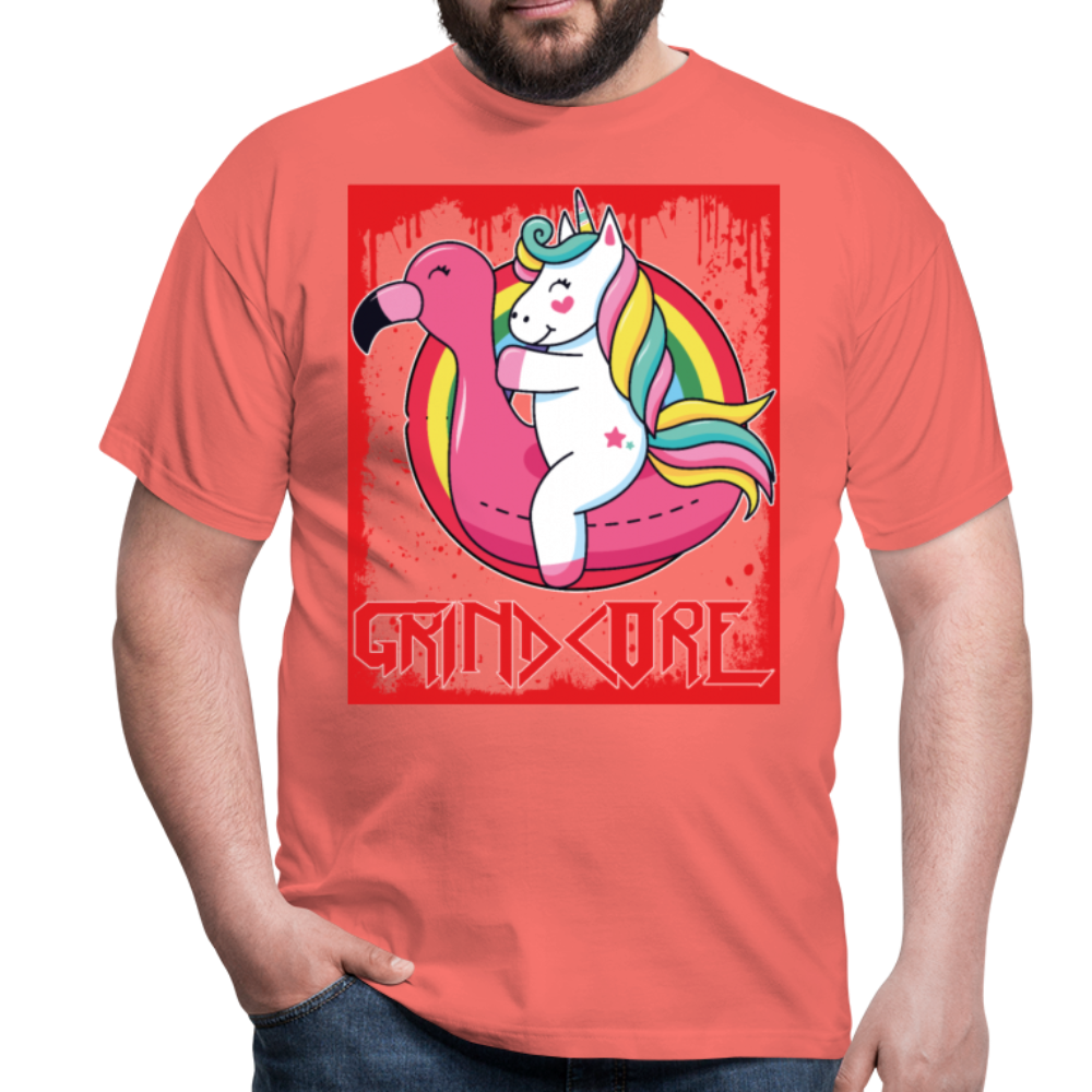 Grindcore Unicorn | Männer T-Shirt - Koralle