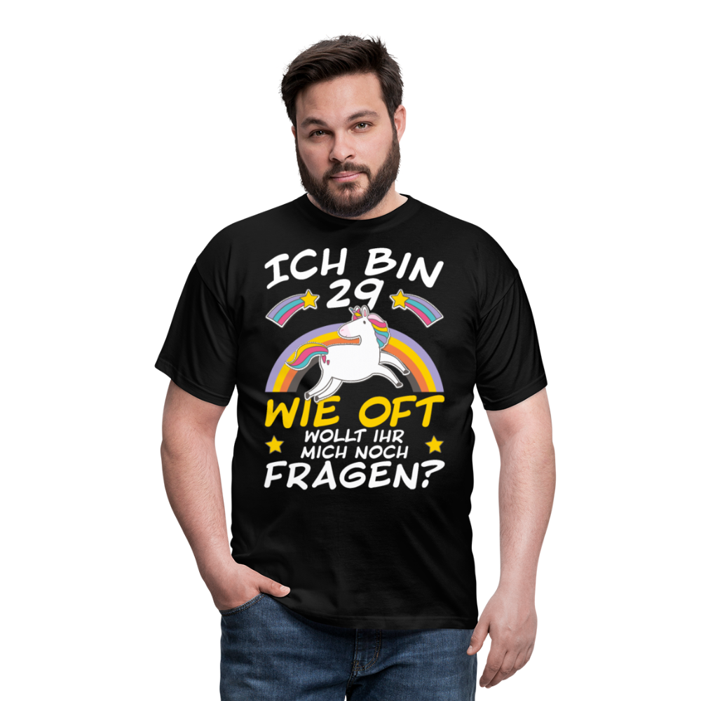 29 Einhorn | Männer T-Shirt - Schwarz