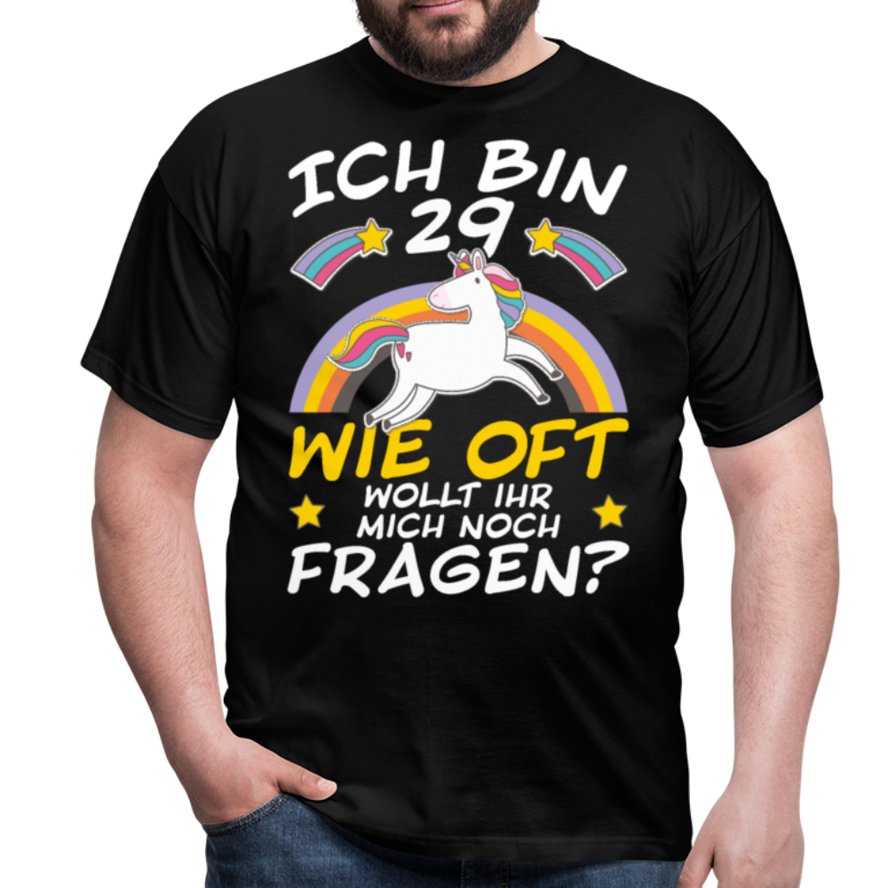 29 Einhorn | Männer T-Shirt - Schwarz