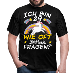 29 Einhorn | Männer T-Shirt - Schwarz