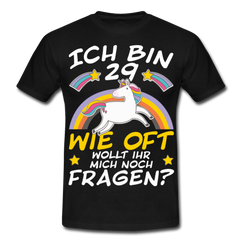 29 Einhorn | Männer T-Shirt - Schwarz