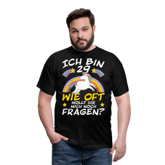 29 Einhorn | Männer T-Shirt - Schwarz