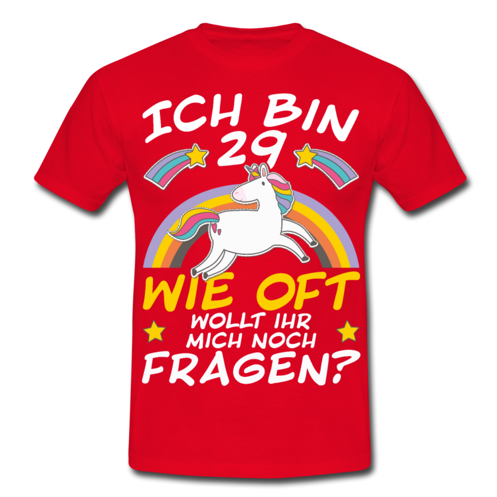 29 Einhorn | Männer T-Shirt - Rot