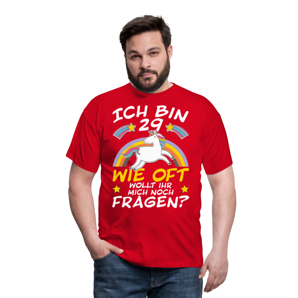 29 Einhorn | Männer T-Shirt - Rot