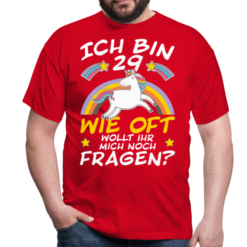 29 Einhorn | Männer T-Shirt - Rot