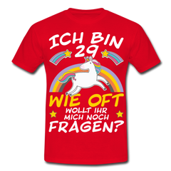 29 Einhorn | Männer T-Shirt - Rot