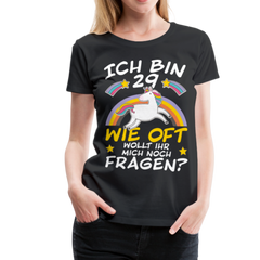 29 Einhorn | Frauen Premium T-Shirt - Schwarz