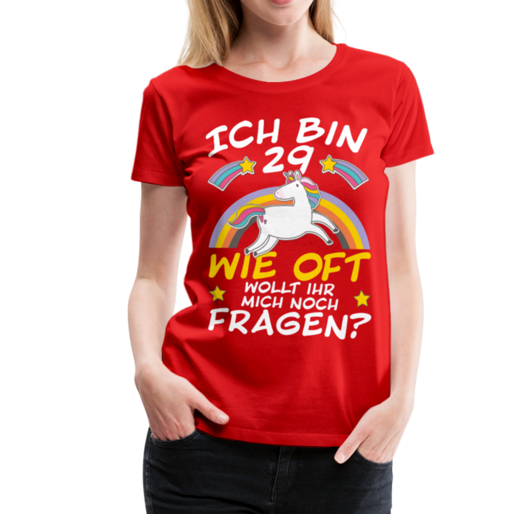 29 Einhorn | Frauen Premium T-Shirt - Rot