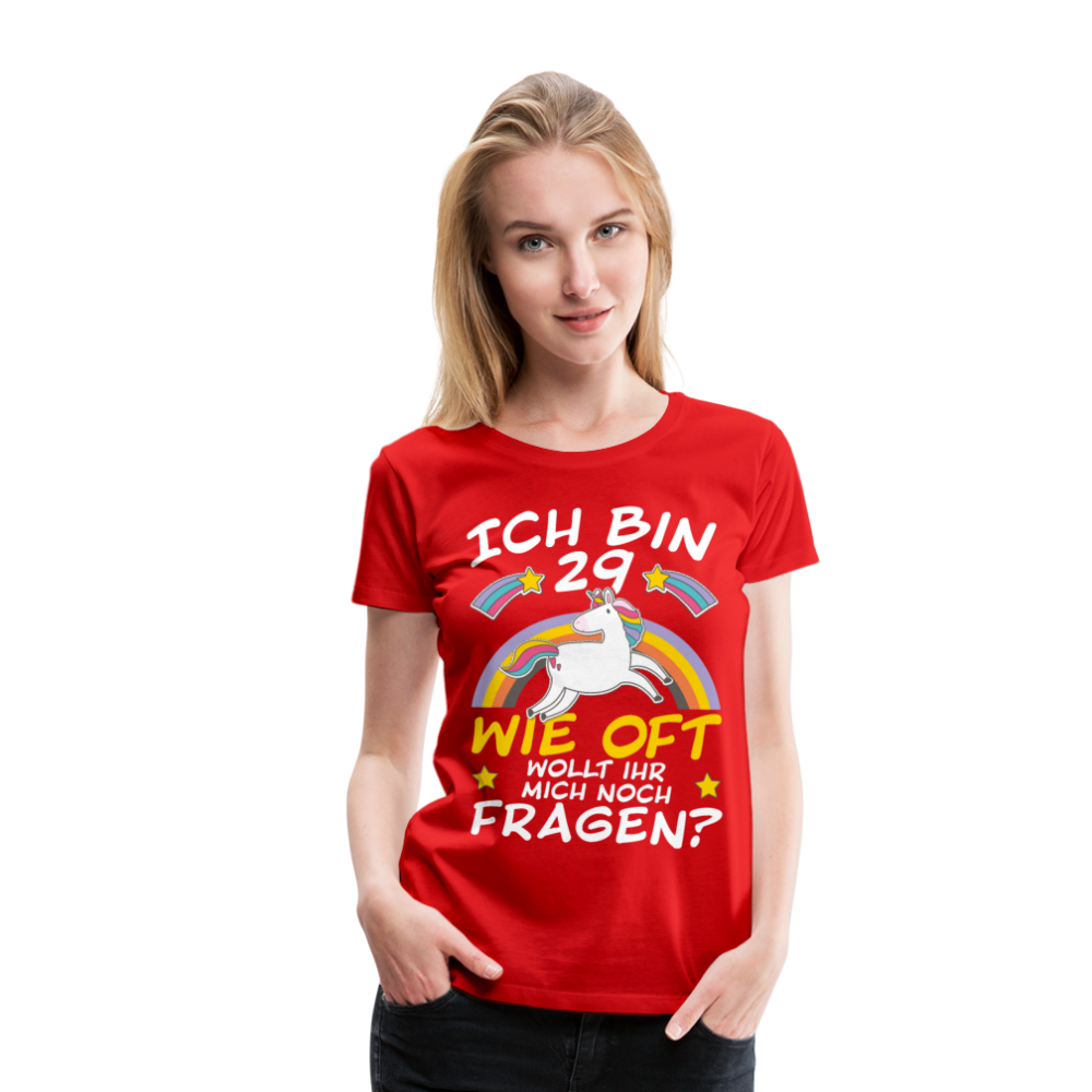 29 Einhorn | Frauen Premium T-Shirt - Rot
