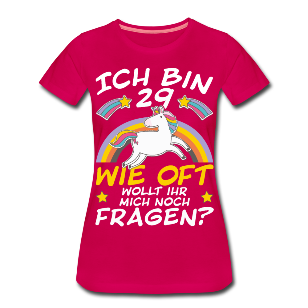 29 Einhorn | Frauen Premium T-Shirt - dunkles Pink