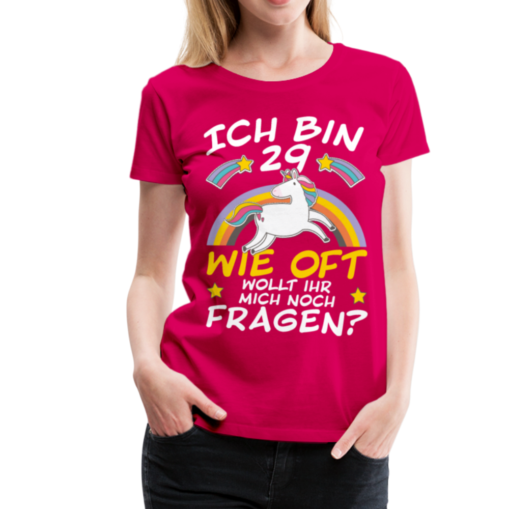 29 Einhorn | Frauen Premium T-Shirt - dunkles Pink