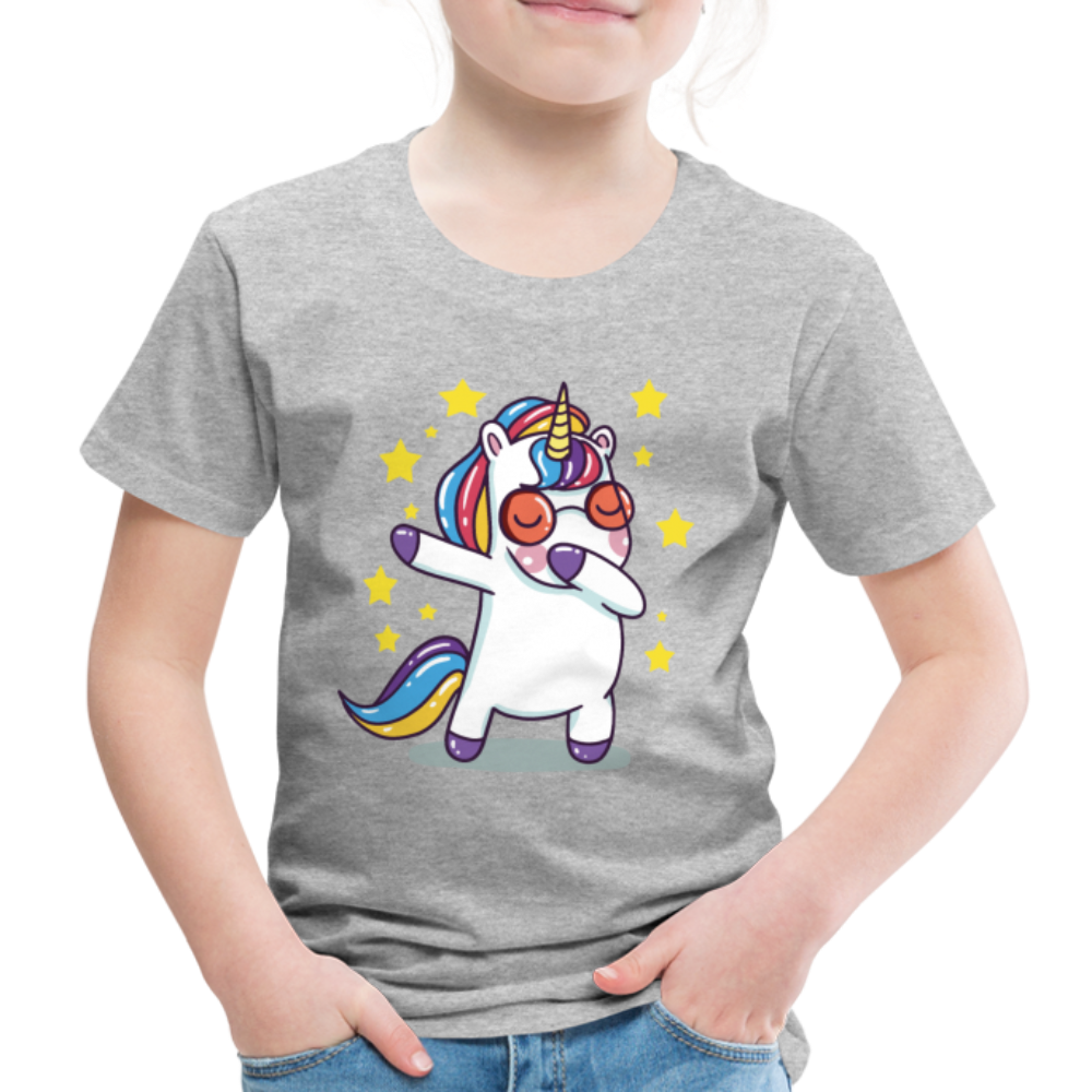 Dab Einhorn | Kinder Premium T-Shirt - Grau meliert