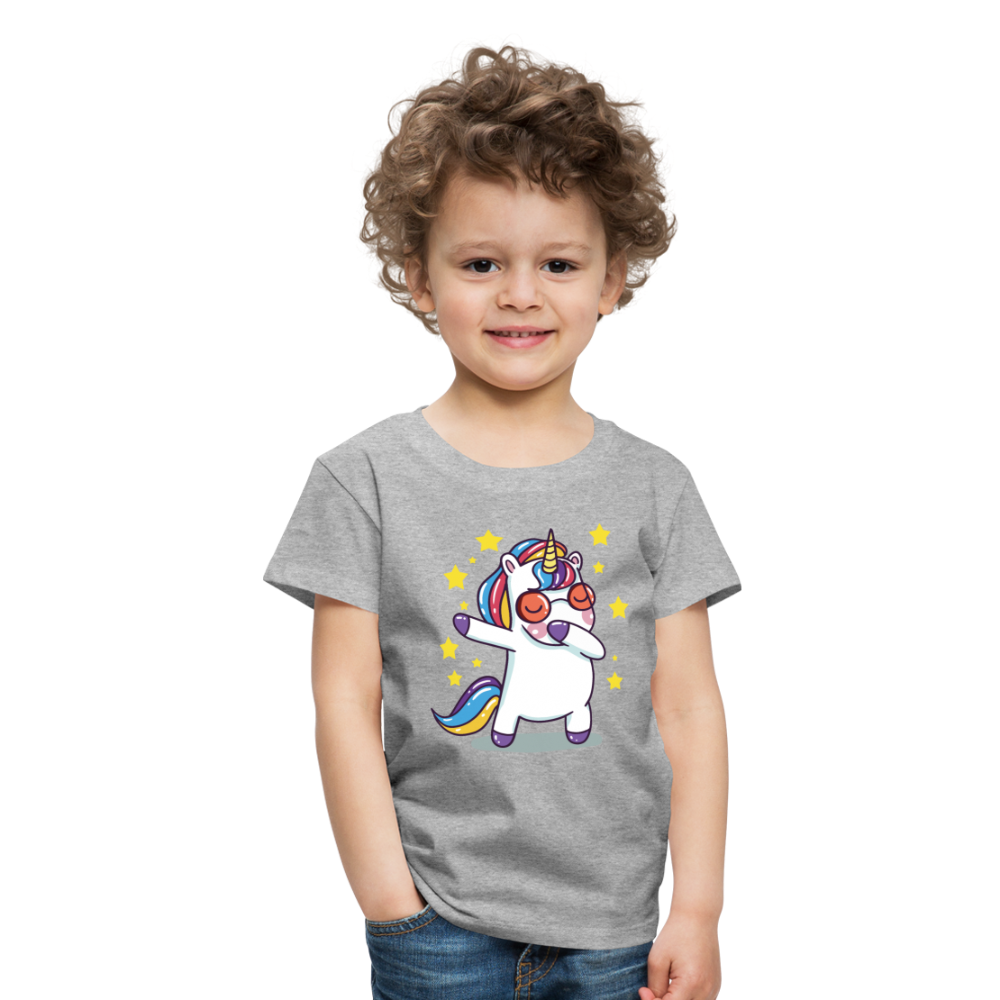 Dab Einhorn | Kinder Premium T-Shirt - Grau meliert