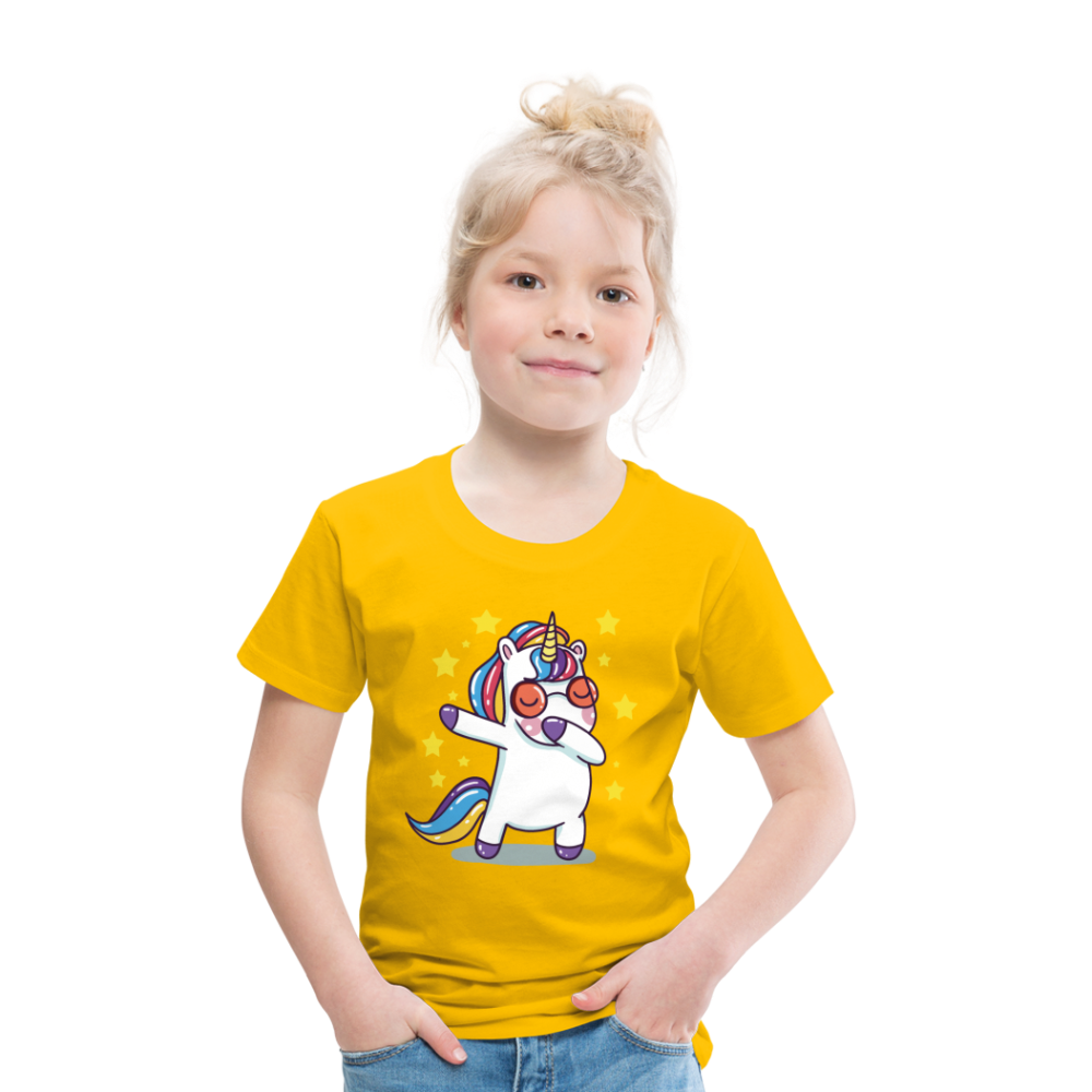Dab Einhorn | Kinder Premium T-Shirt - Sonnengelb