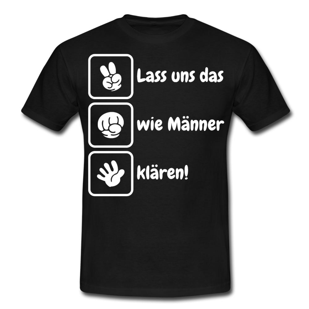Schere Stein Papier Spruch | Männer T-Shirt - Schwarz