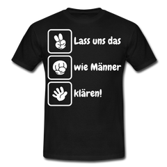 Schere Stein Papier Spruch | Männer T-Shirt - Schwarz