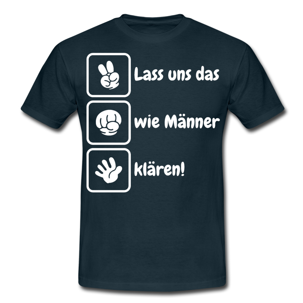 Schere Stein Papier Spruch | Männer T-Shirt - Navy