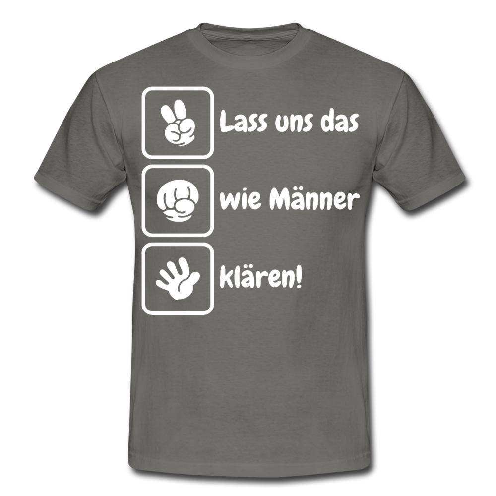 Schere Stein Papier Spruch | Männer T-Shirt - Graphit
