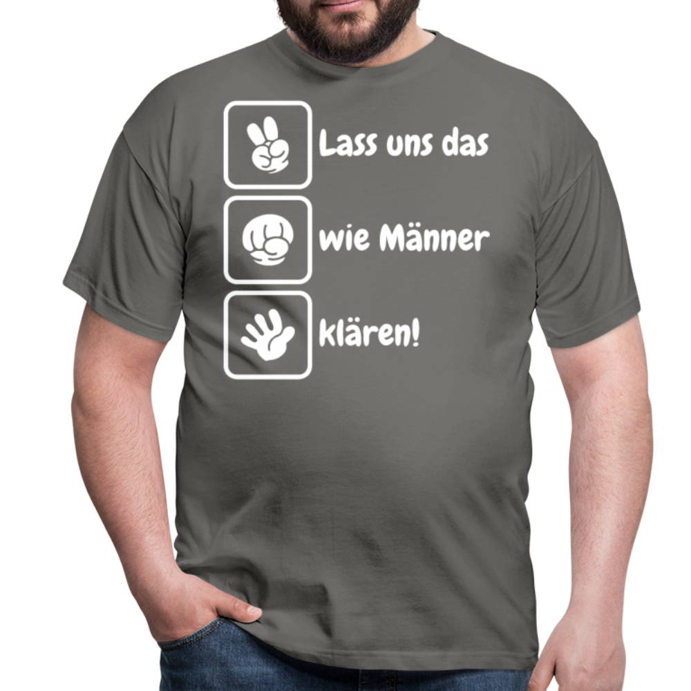 Schere Stein Papier Spruch | Männer T-Shirt - Graphit