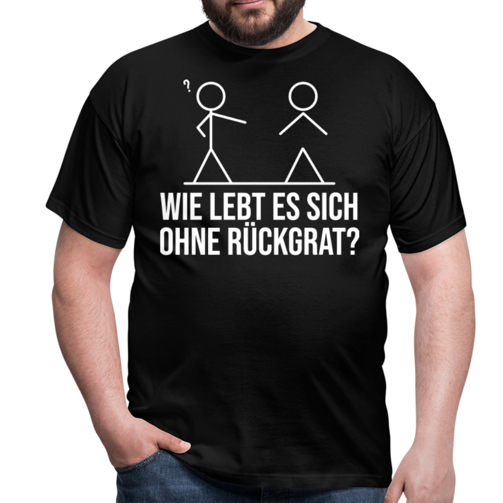 Wie lebt es sich ohne Rückgrat? Flex-Druck | Männer T-Shirt - Schwarz