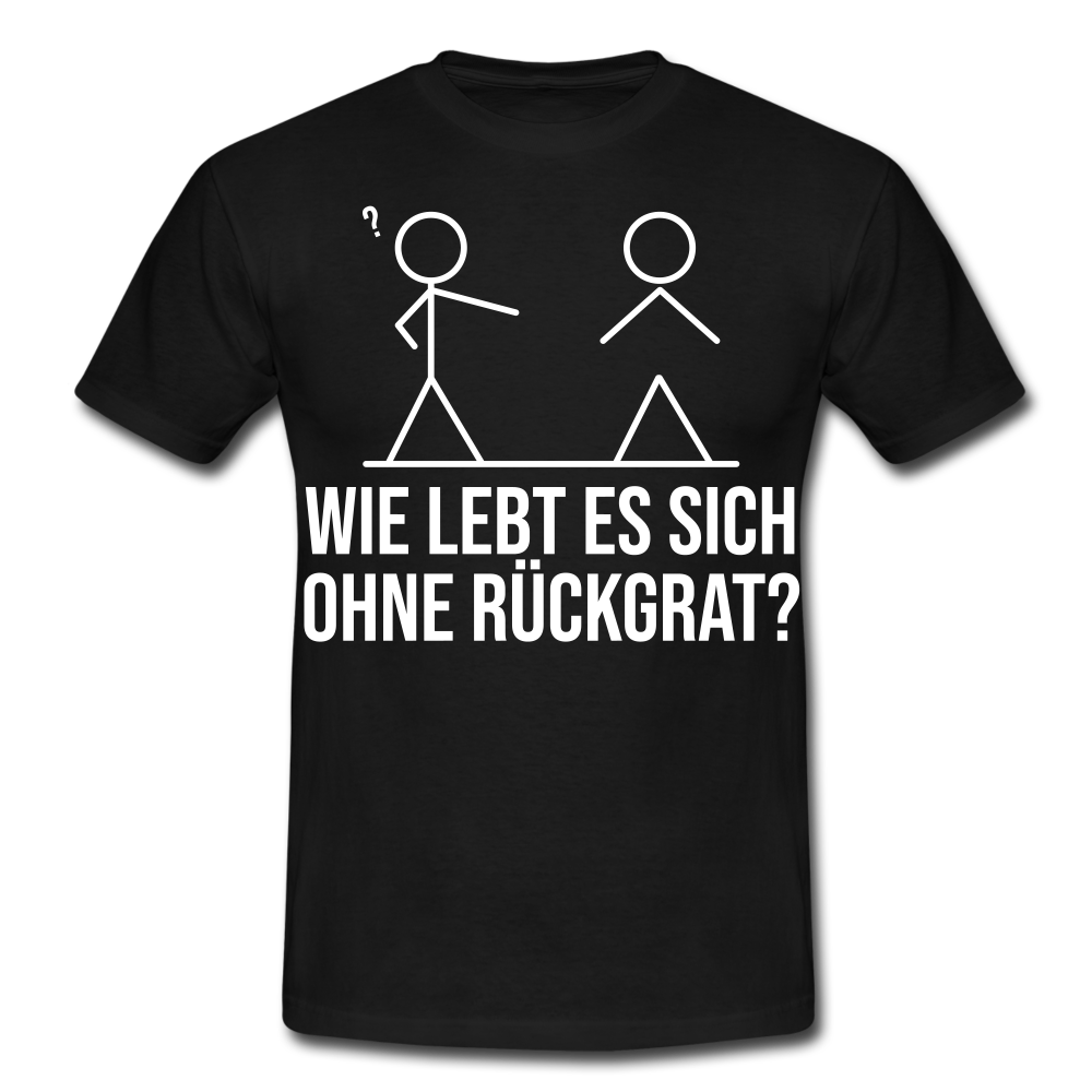 Wie lebt es sich ohne Rückgrat? Flex-Druck | Männer T-Shirt - Schwarz