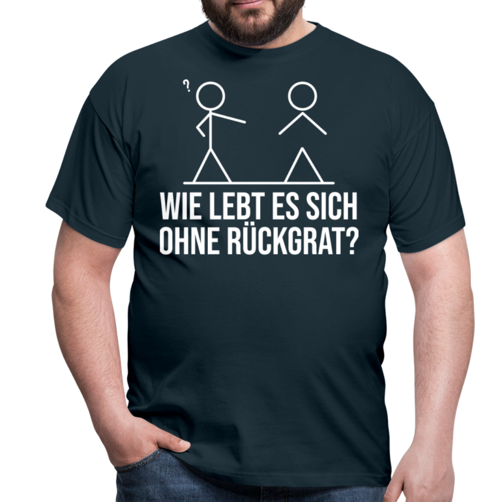 Wie lebt es sich ohne Rückgrat? Flex-Druck | Männer T-Shirt - Navy
