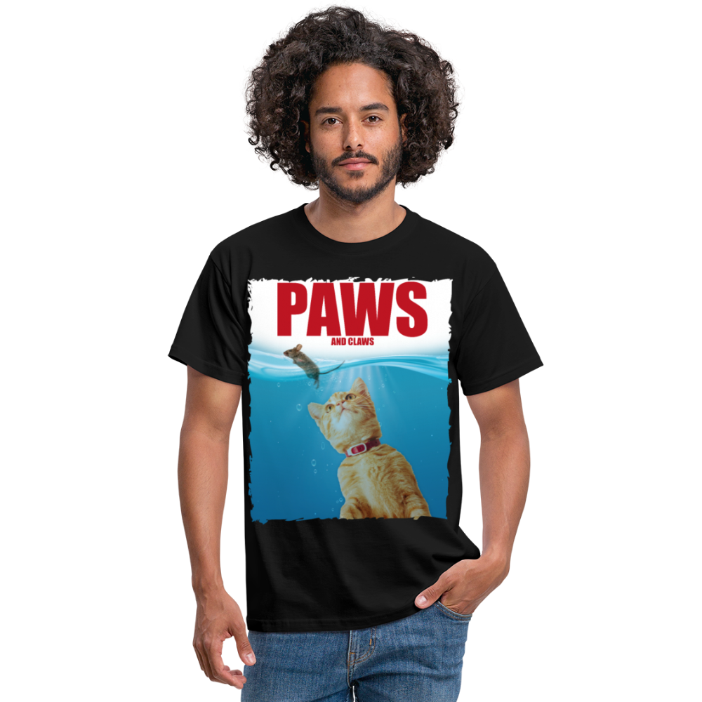 Paws Katzen Parodie | Männer T-Shirt - Schwarz