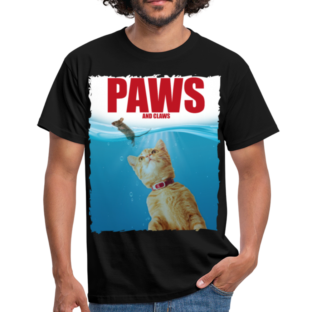Paws Katzen Parodie | Männer T-Shirt - Schwarz