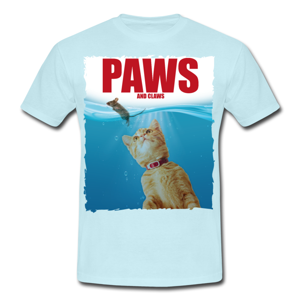 Paws Katzen Parodie | Männer T-Shirt - Sky