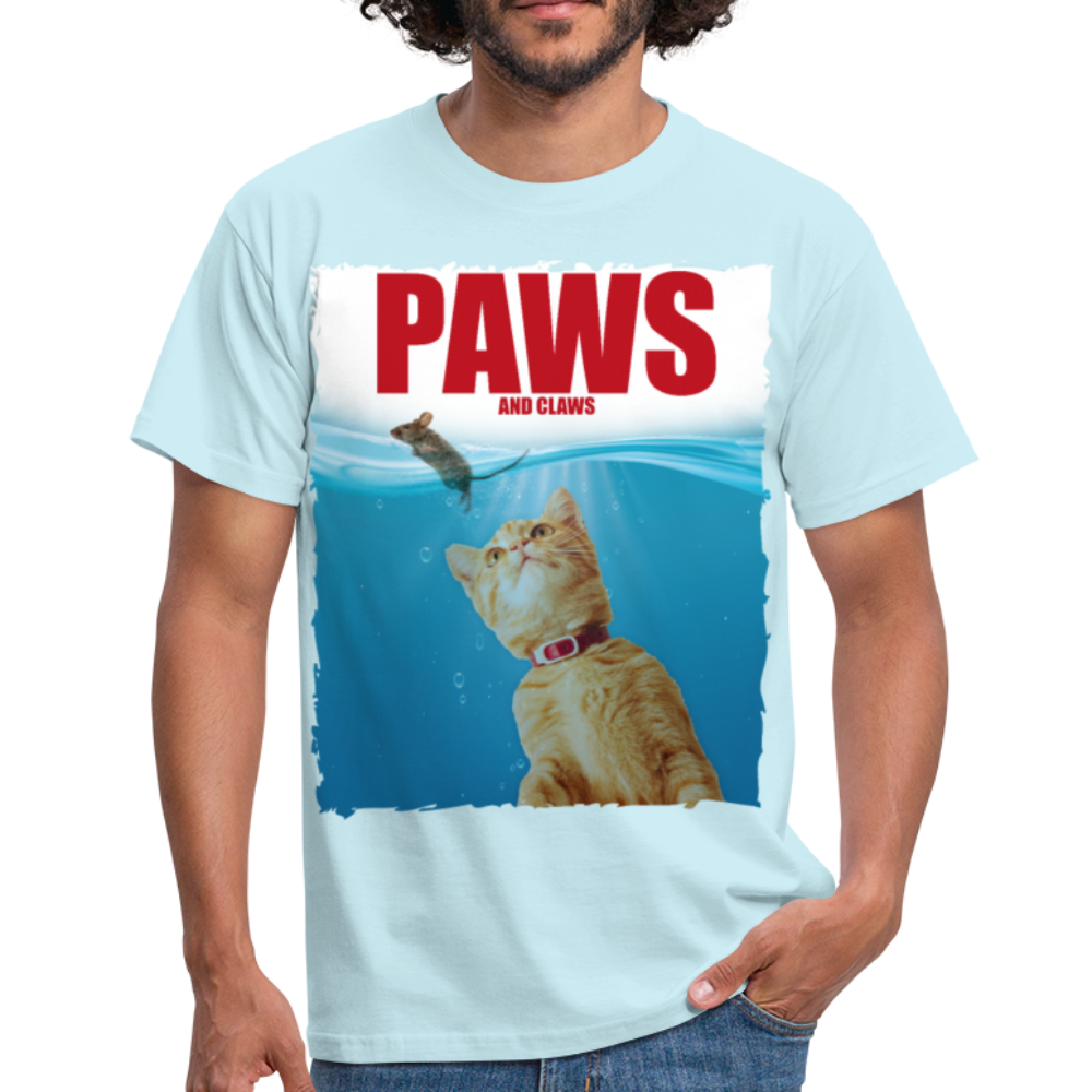 Paws Katzen Parodie | Männer T-Shirt - Sky