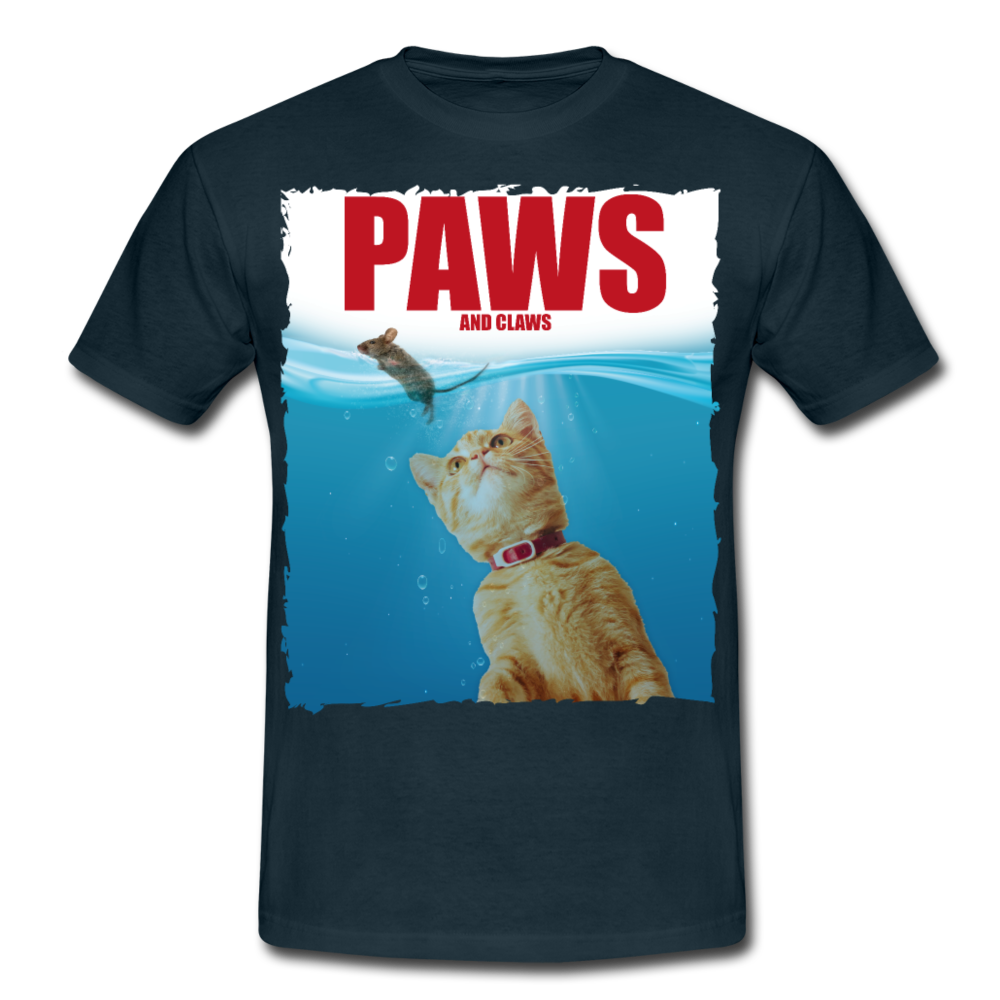 Paws Katzen Parodie | Männer T-Shirt - Navy