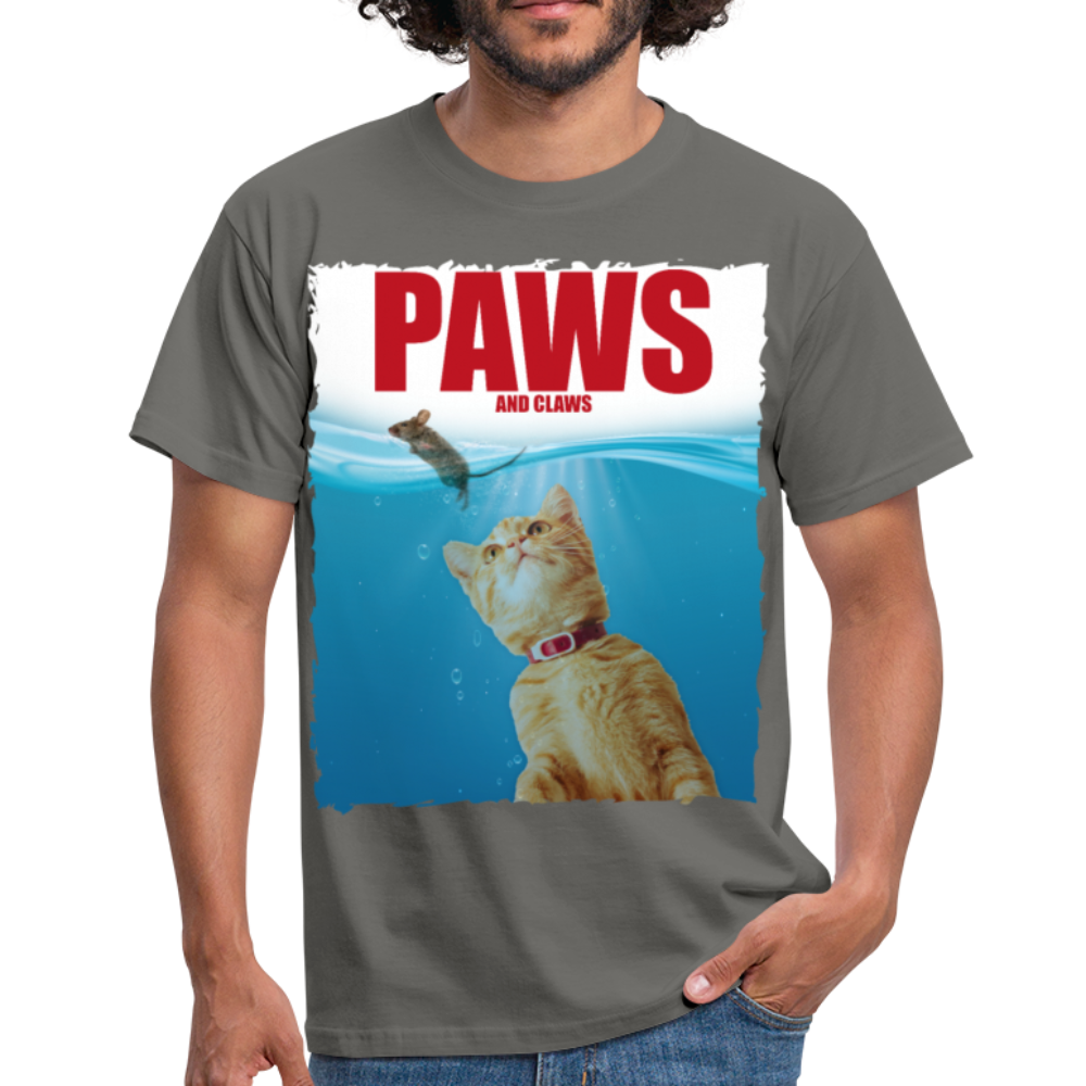 Paws Katzen Parodie | Männer T-Shirt - Graphit