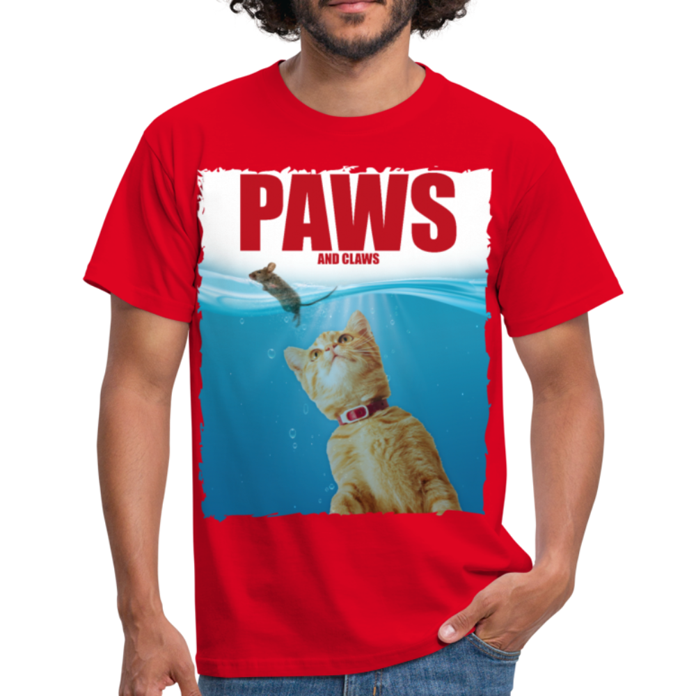 Paws Katzen Parodie | Männer T-Shirt - Rot