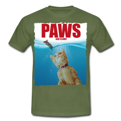 Paws Katzen Parodie | Männer T-Shirt - Militärgrün