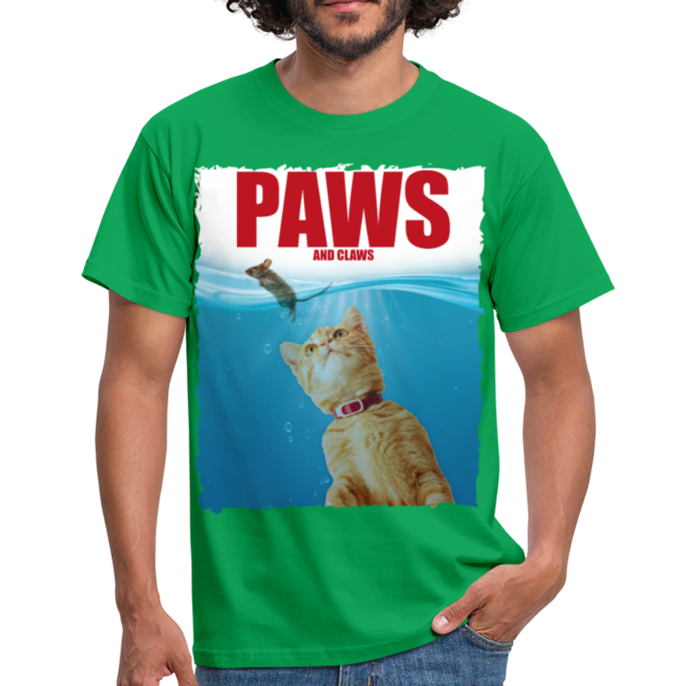 Paws Katzen Parodie | Männer T-Shirt - Kelly Green