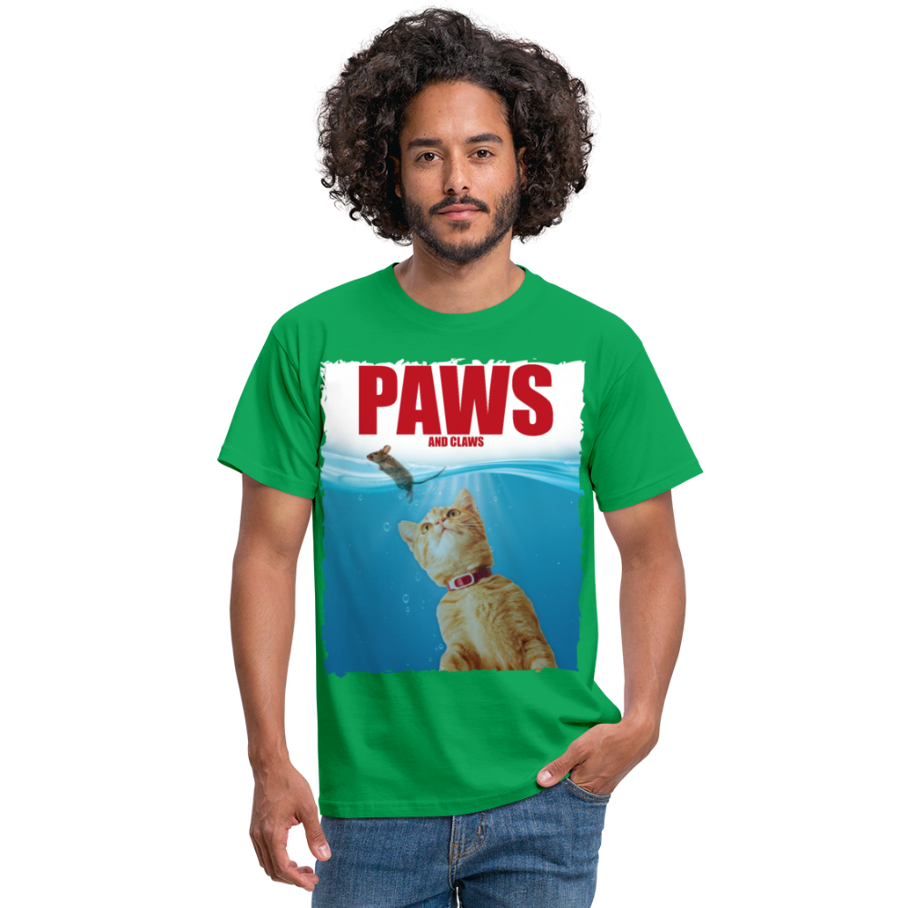 Paws Katzen Parodie | Männer T-Shirt - Kelly Green