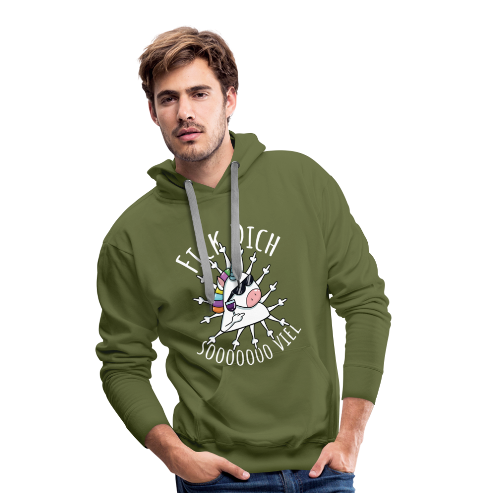 Fick Dich Einhorn | Men’s Premium Hoodie - Olivgrün
