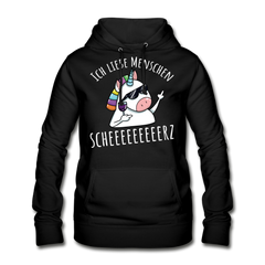 Ich liebe Menschen Einhorn | Frauen Hoodie - Schwarz