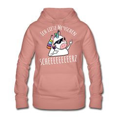 Ich liebe Menschen Einhorn | Frauen Hoodie - Altrosa