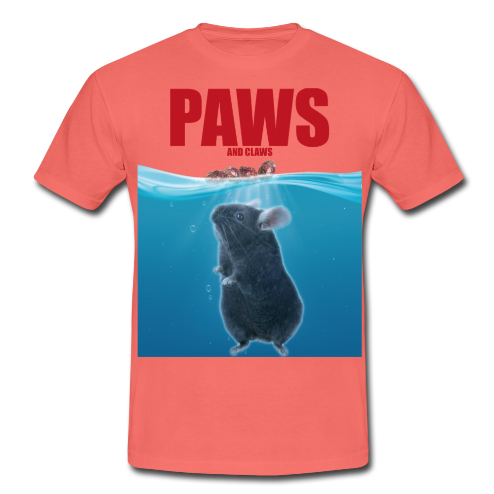 Paws Chinchilla | Männer T-Shirt - Koralle