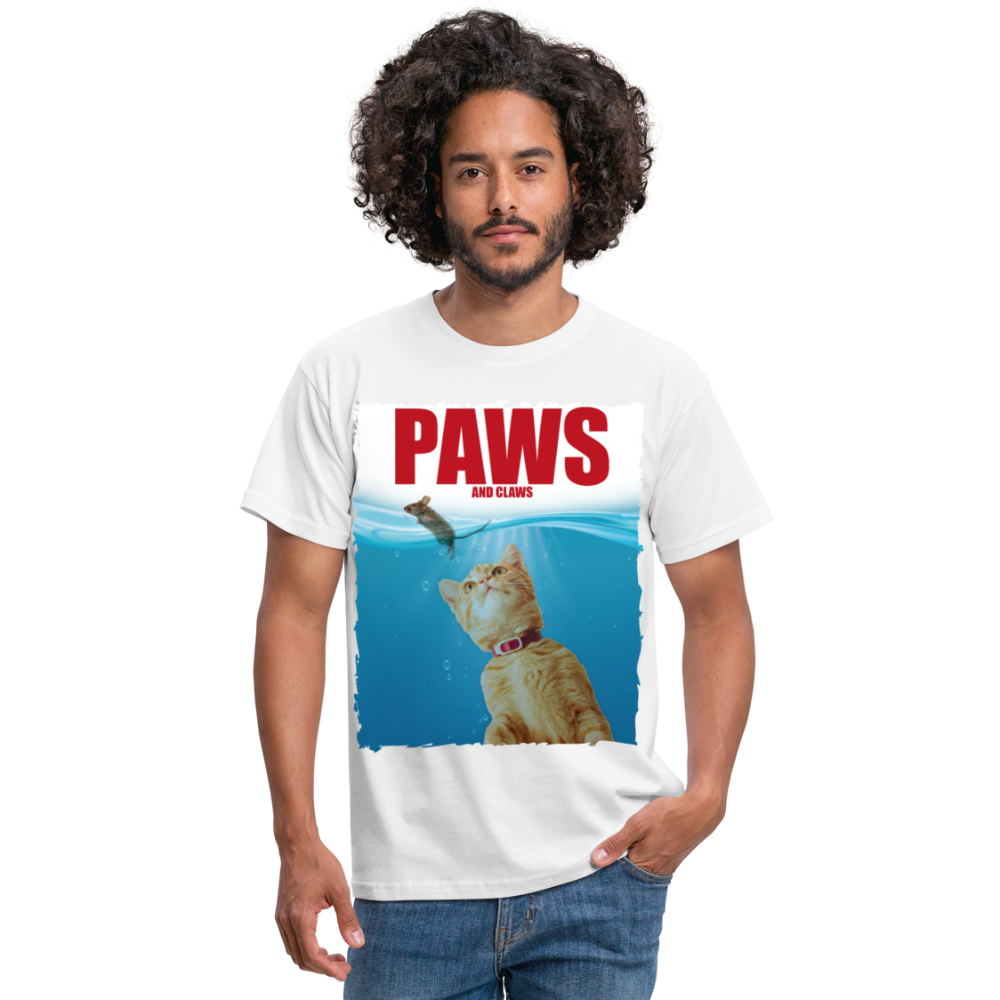 Paws Katze & Maus | Männer T-Shirt - Weiß