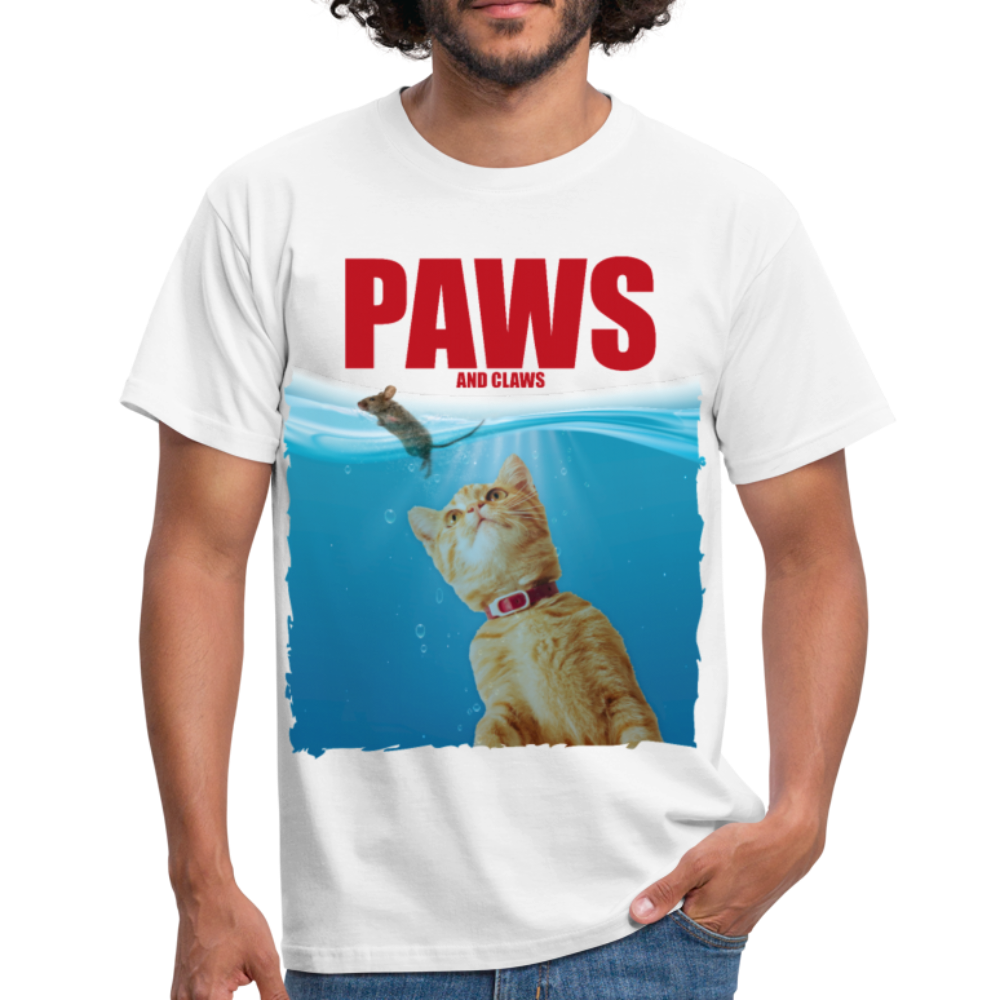 Paws Katze & Maus | Männer T-Shirt - Weiß