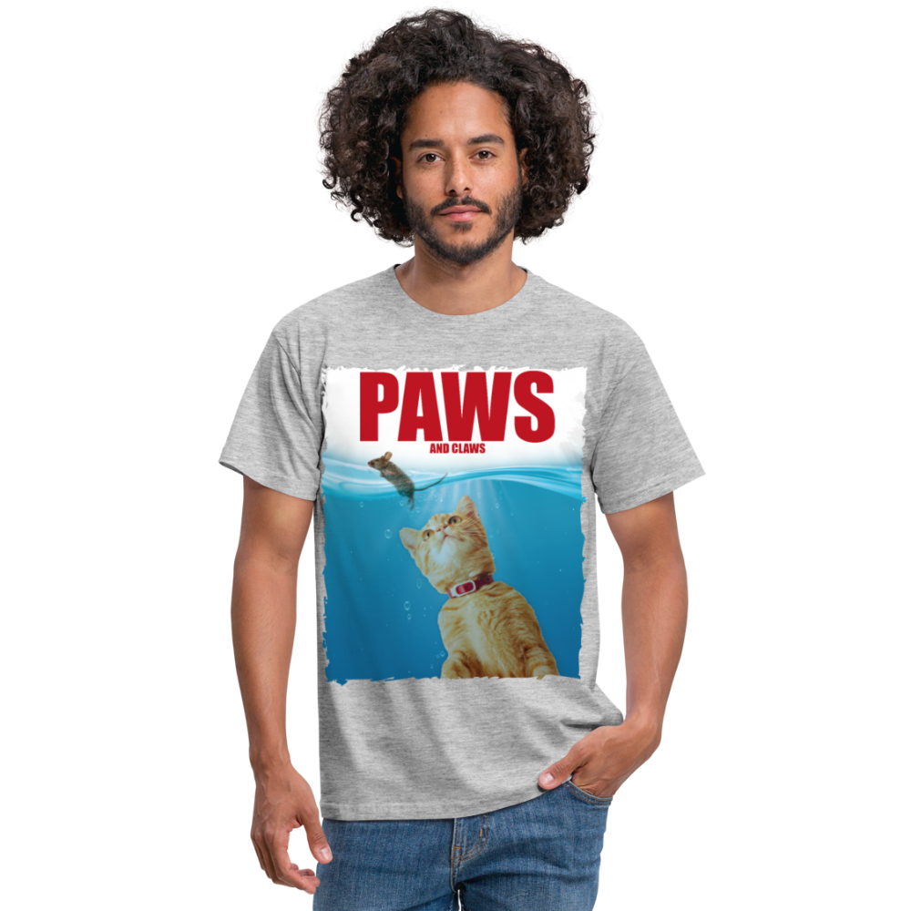 Paws Katze & Maus | Männer T-Shirt - Grau meliert