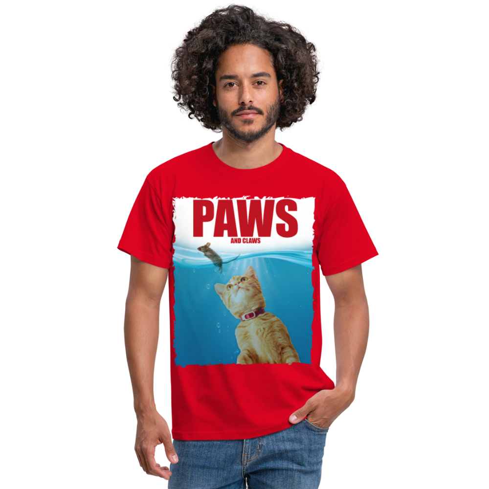 Paws Katze & Maus | Männer T-Shirt - Rot