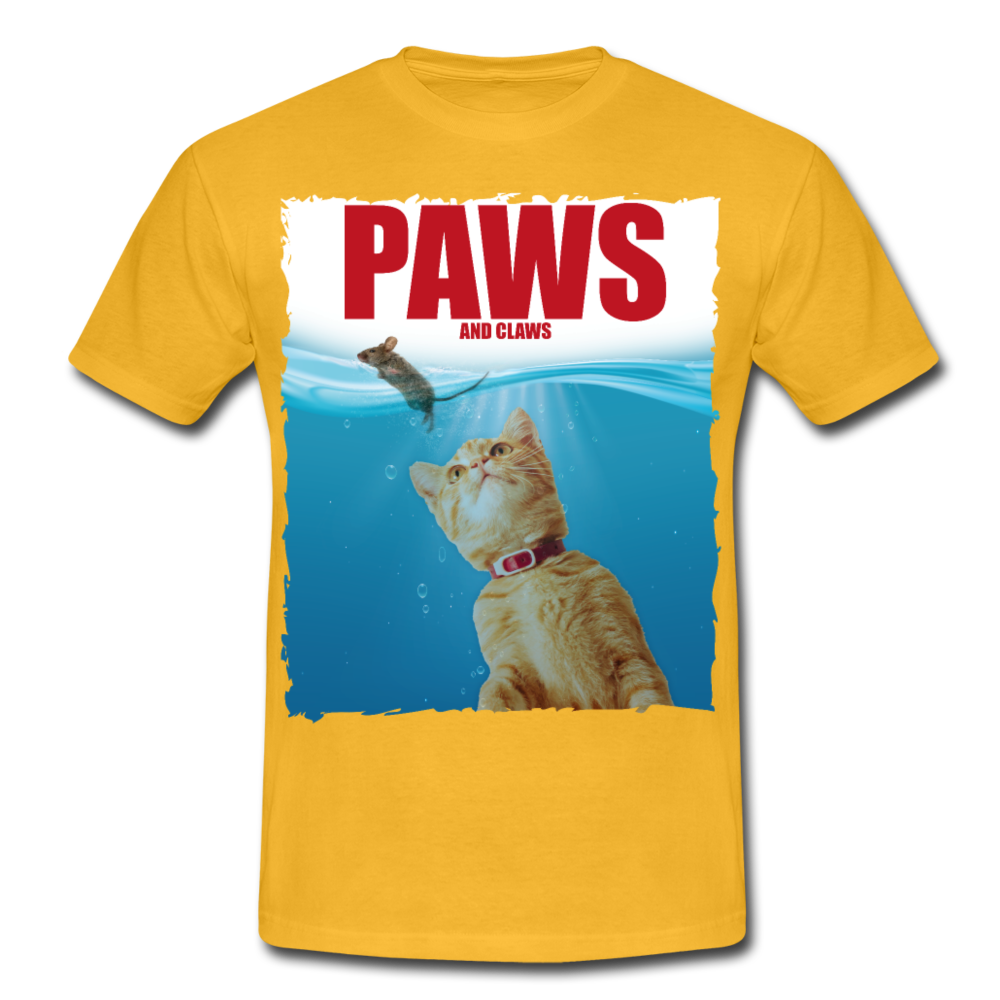Paws Katze & Maus | Männer T-Shirt - Gelb