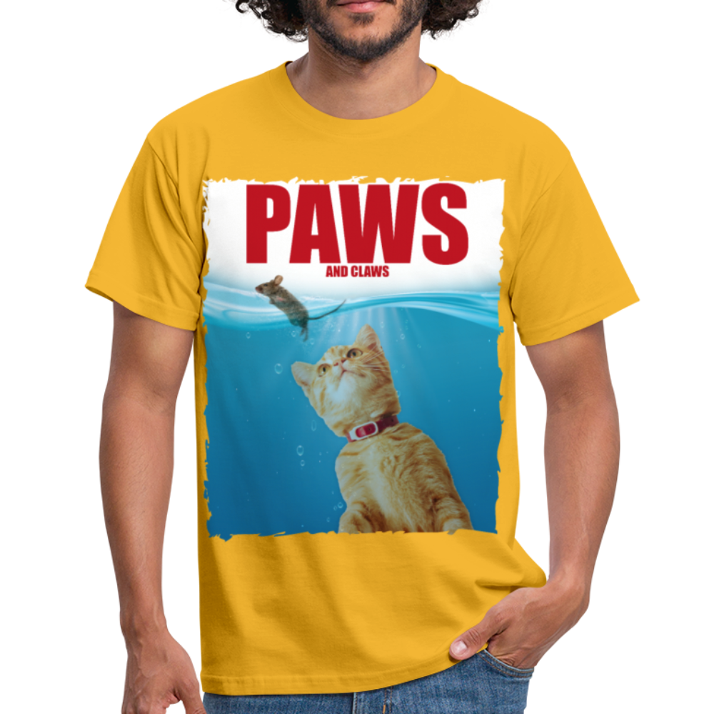 Paws Katze & Maus | Männer T-Shirt - Gelb