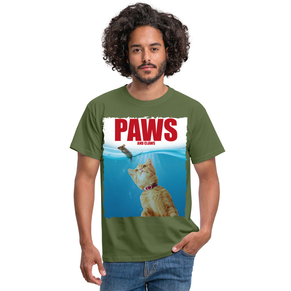 Paws Katze & Maus | Männer T-Shirt - Militärgrün